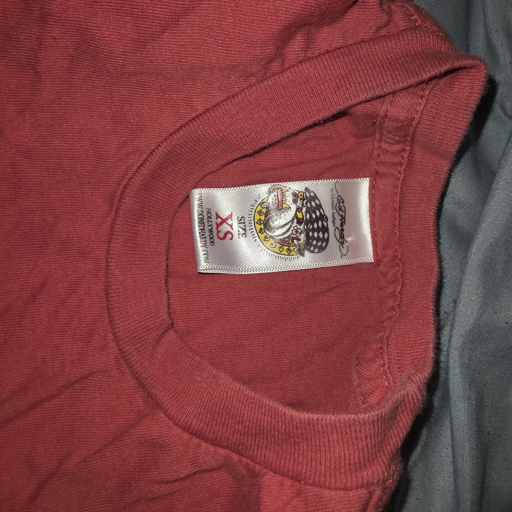 Ed Hardy Red T-Shirt with Floral Lion Graphic Design Y2K - Picture 5 of 9
